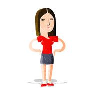 cartoon woman with hands on hips N50