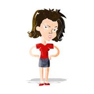 cartoon woman with hands on hips N51