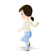 Cartoon Woman Waving N78