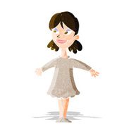 cartoon woman with open arms N25