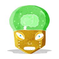 cartoon spooky robot head N4