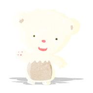 cartoon polar bearcub waving