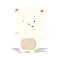 cartoon polar bearcub waving N2