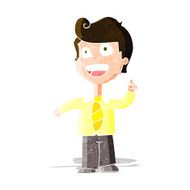 cartoon school boy raising hand N3