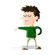 cartoon man making dismissive gesture N4