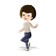 Cartoon Woman Waving N79