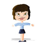 cartoon woman with open amrs N2