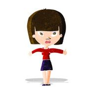 cartoon woman giving thumbs up symbol N18