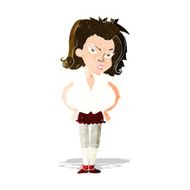 cartoon woman with hands on hips N52