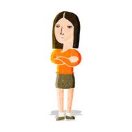 cartoon woman with folded arms N8