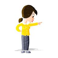 cartoon enthusiastic woman pointing N3