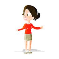 cartoon pretty woman explaining something N3