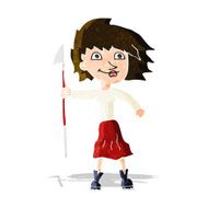 cartoon woman with spear N3