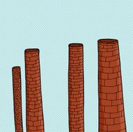 Smokestacks Over Blue