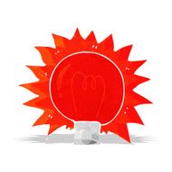 cartoon flashing red light bulb N2