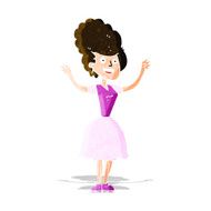 cartoon happy 1950's woman N3