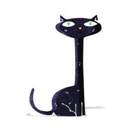 cartoon black cat N37