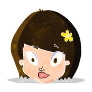 cartoon happy female face N44