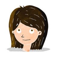 cartoon happy female face N45