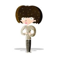 cartoon surprised woman N71