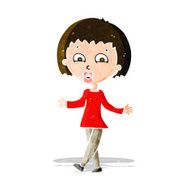 cartoon woman shrugging shoulders N121