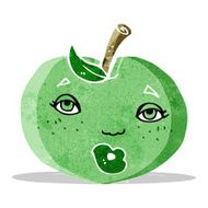 cartoon apple with face N3