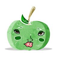 cartoon apple with face N4