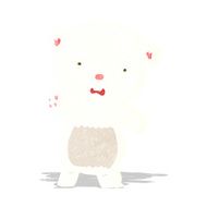 cartoon waving polar bear cub N3