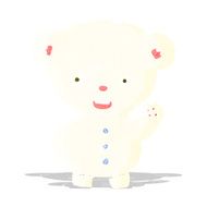 cartoon waving polar bear cub N4