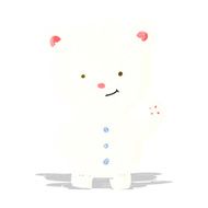 cartoon waving polar bear cub N5