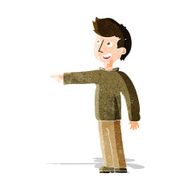 cartoon happy man pointing and laughing N2