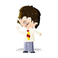 cartoon school boy with idea N10
