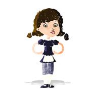 cartoon happy waitress woman N2