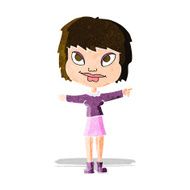 cartoon woman pointing N56