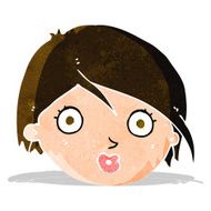 cartoon surprised female face N14