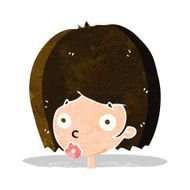cartoon surprised female face N15
