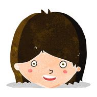 cartoon happy female face N46