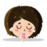 cartoon woman with eyes closed N2