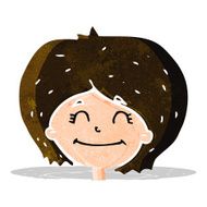 cartoon happy female face N47