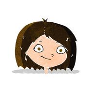 cartoon happy female face N48