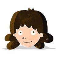 cartoon happy female face N49