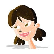 cartoon happy female face N50