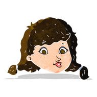 cartoon pretty female face N23