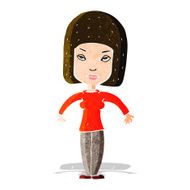 cartoon woman shrugging shoulders N123