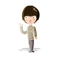 Cartoon Woman Waving N82