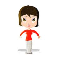 cartoon woman shrugging shoulders N125