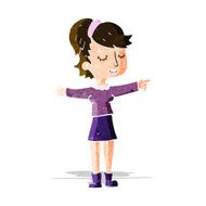 cartoon happy woman pointing N16