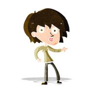 cartoon surprised woman pointing N3