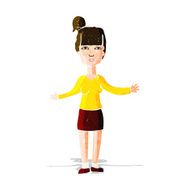 cartoon woman shrugging shoulders N126