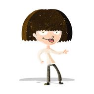 cartoon happy woman pointing N17